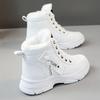 W2557 Women's Trendy 2024 Winter Martin Boots - Thick-Soled, Plus Velvet Cotton Shoes for Heightening and Street Style