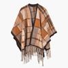 New Retro British Plaid Shawl for Women's Outer Wear High End Korean Version Versatile Autumn and Winter Imitation Cashmere Warm Scarf Thick