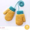 Autumn and winter baby cute bag finger velvet warm outdoor cold-proof toddler neck knitting children's gloves
