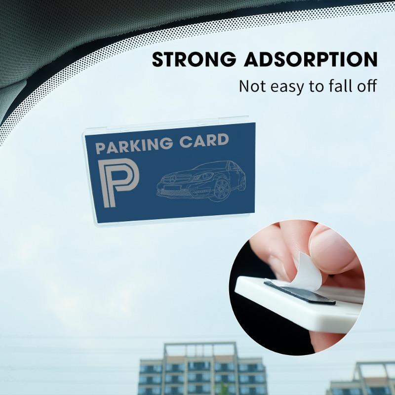 1-10pcs Car Windshield Parking ID Transparent Protective Card Holder Auto Cards Holders Tickets Suction Cup Clip Fastener Clips