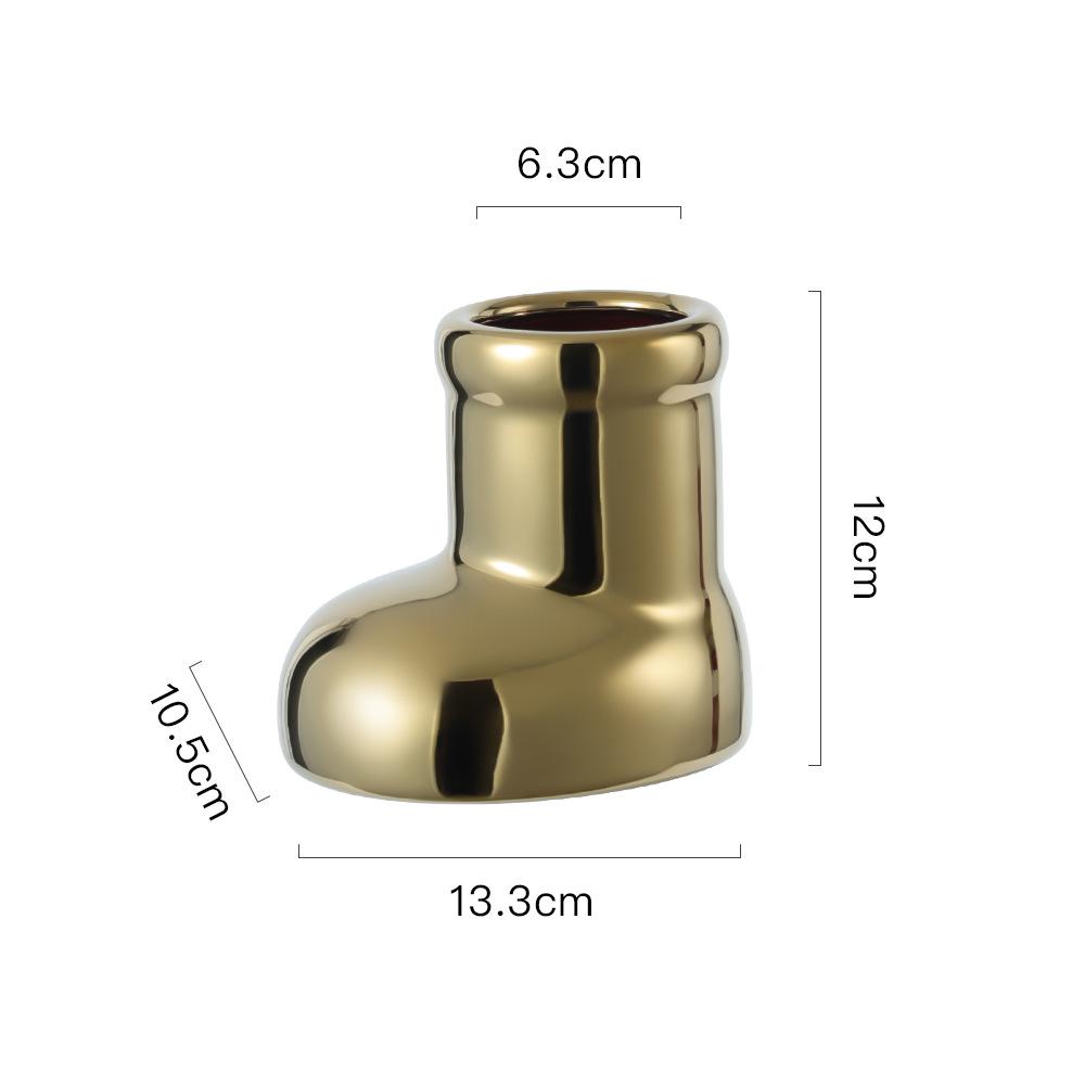 Ceramic Vase Boots Shoe Cute Cartoon Pen Holder Tabletop Storage Ikebana Flower Vase Boots Pot Home Decoration Accessories
