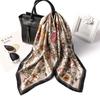 Luxury Print Silk Square Scarf Women Spring Neck Tie Shawl Wraps Female 70Cm Hair Hand Wrist Headkercheif Hijab Bandana