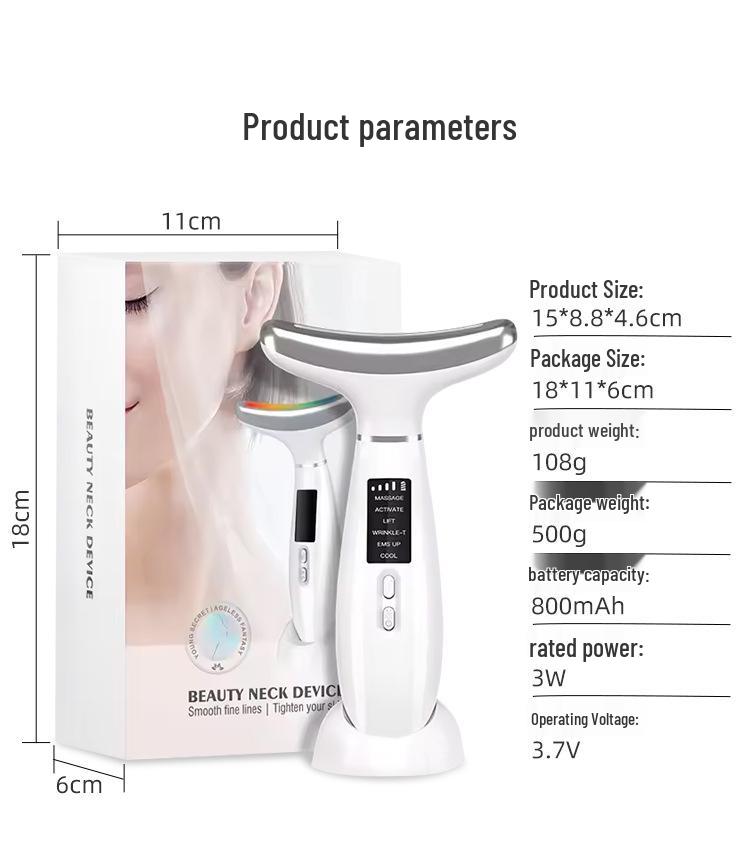 Ice Compress Neck & Facial Vibration Massager - Multi-Function Beauty Wrinkle Device