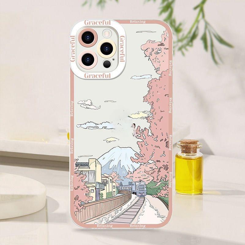 Cute Beautiful Anime Scenery Cherry Blossom Street Case For Xiaomi Redmi 15C 13C 13 12C A5 Redmi Note 15 14 13 12 Pro Plus 5G 4G