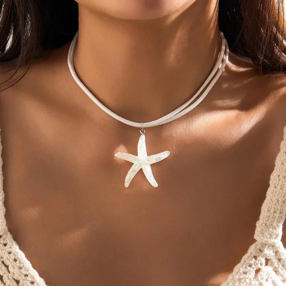 Fashion Pendant Conch Clavicle Chain Y2K Accessories Bohemian Style Starfish Necklace Gold Beach Choker Girls