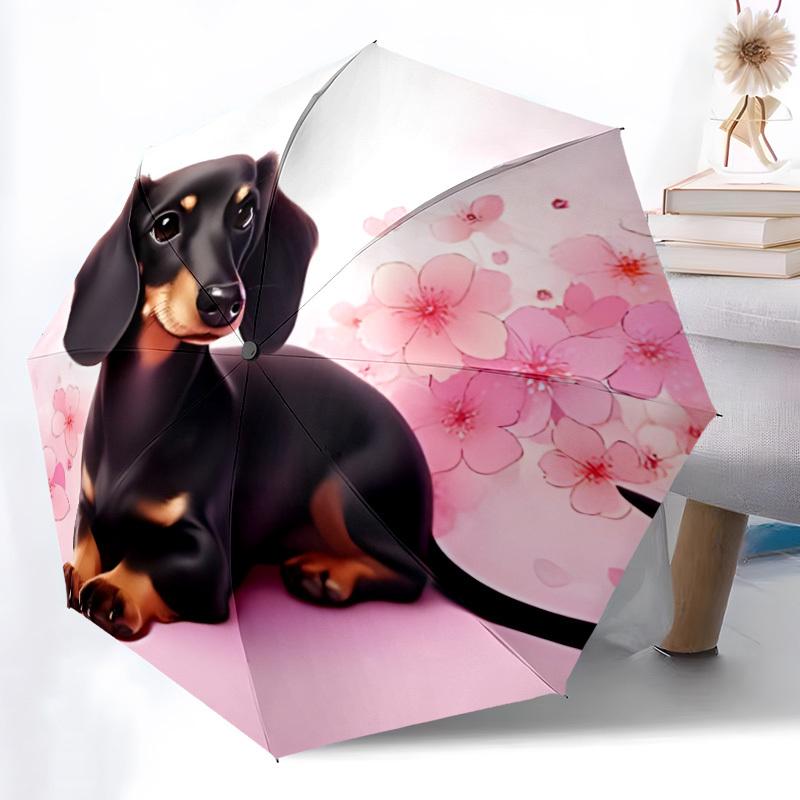 1pc Dachshund Automatic Open/Close Umbrella - Compact Travel Umbrella, Gift for Birthday, Holiday yy260106016