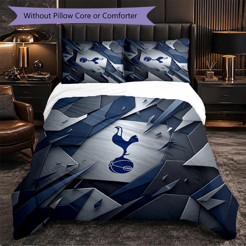 Tottenham Hotspur Muster 3-teiliges Bettwäsche-Set Weiche Mikrofaser-Bettbezug mit Kissenbezügen für Schlafzimmer