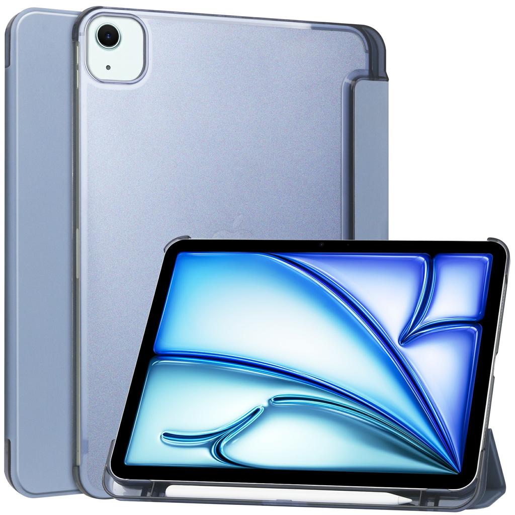 For iPad Air 11 (2025)/(2024) Case PU Leather Smart Tablet Cover Smooth Matte Back,Built-In Pencil Holder