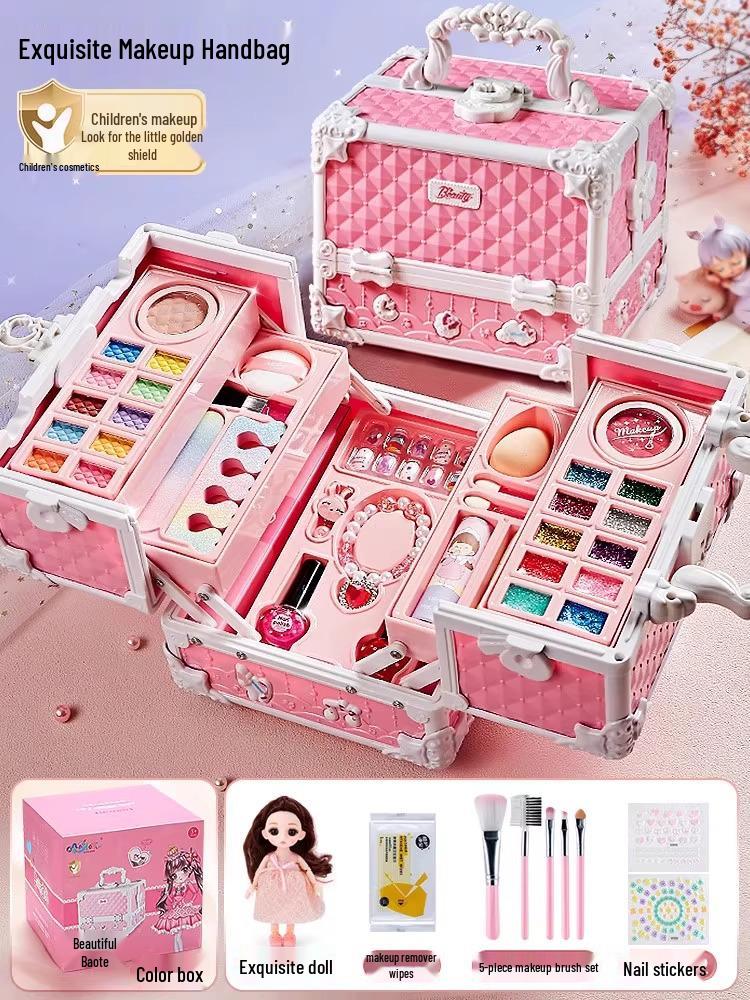 Set de Machiaj de Prințesă pentru Copii Netoxic - Cosmetice pentru Copii și Cadou Lac de Unghii