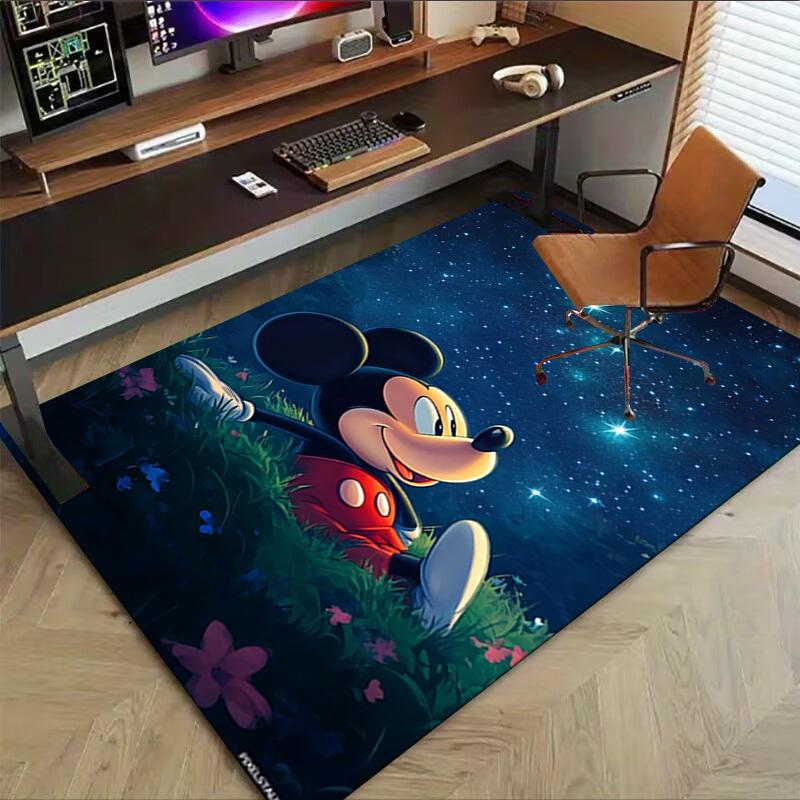 1 Stück Mickey Maus Nachthimmel Teppich Anti-Rutsch Polyester Fußmatte für Büro, Schlafzimmer