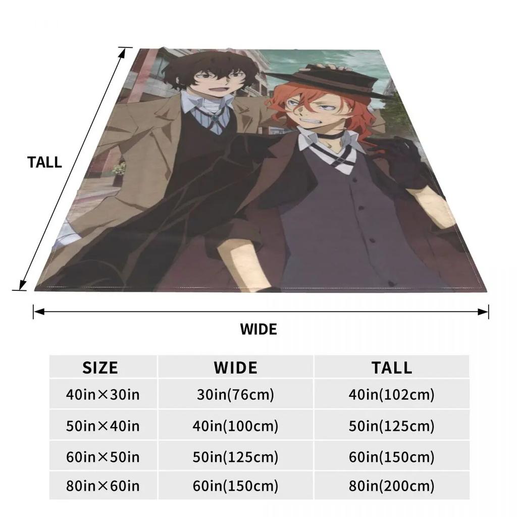 Bungo Stray Dogs Blanket Japan Cartoon Hat Camping Flannel Bedding Throws Super Warm Outdoor Design Bedspread Gift Idea