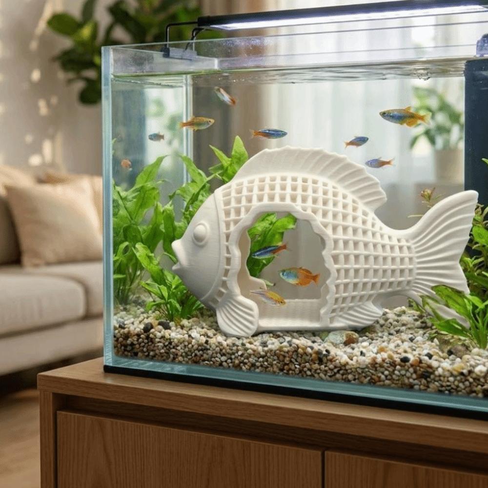 Non-Toxic Fish Shrimp Shelter Plastic Reptile Habitat Underwater Hiding House Office Decor