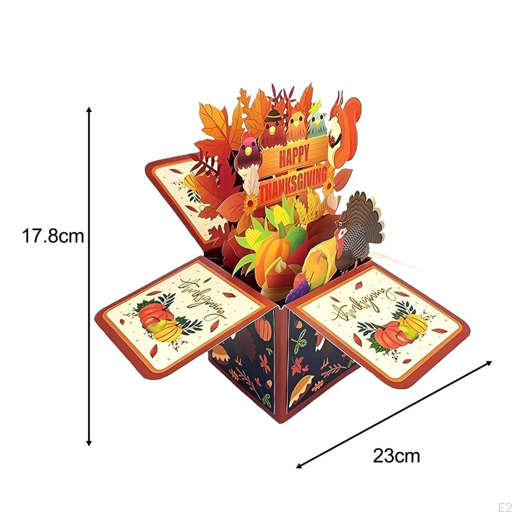 Thanksgiving Popup Card, 3D Greeting Gift Fall Decorative Happy Card for