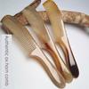 20cm Genuine Cow Horn Thickened Household New Anti-Static Anti-Hair Loss Pure Cow Horn Massage Hairdressing Fine-Toothed Natural Comb