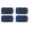 4Pcs 4 Digit Tube Display Module Red Adjustable Brightness LED Segment Support for TM1637 Drive Chip with Clock