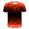 Maglietta per bambini alla moda trendy casual cool fiamma maglietta a maniche corte con girocollo per bambini
