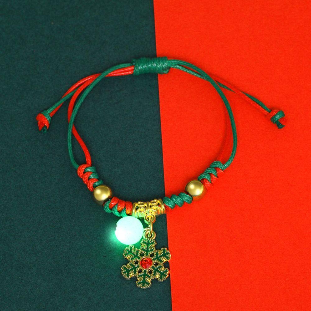 Snowflake Advent Wreath Xmas Bracelet Mistletoe Merry Christmas Bracelet  Women Men