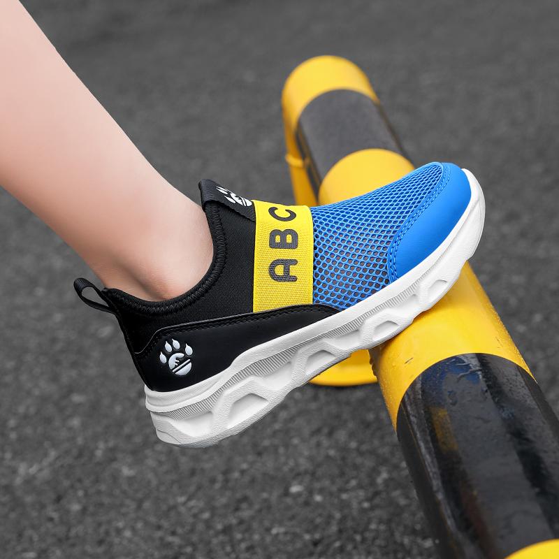 Summer New Breathable Boy Medium Children's Shoes Velcro Slip-on Sports Casual Shoes for Children