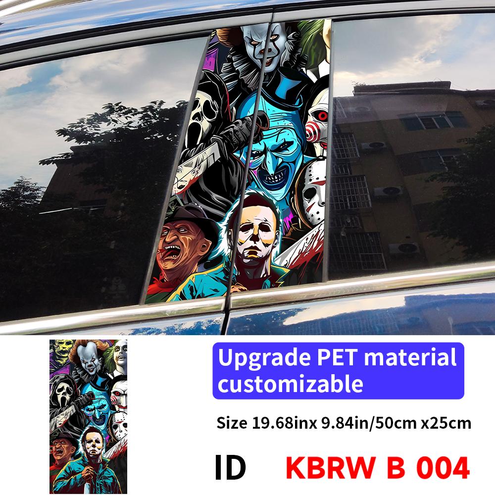 Adesivi per Auto Personaggi Horror Fantasma Halloween Montante B Auto Copertura Decorativa Impermeabile Graffi Portiere Auto Montante Parasole Decalcomanie
