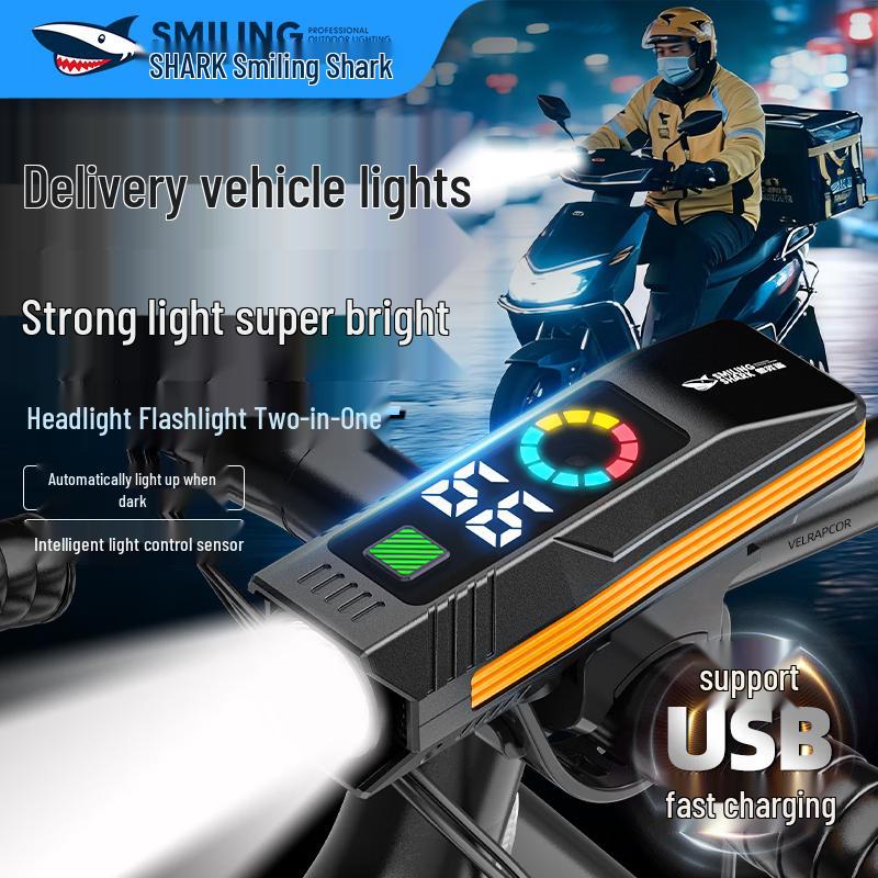 Smile Shark 33c Rechargeable Bike Headlight & Horn