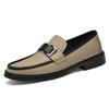 New Designer Brand Black and White Fashionable Color Blocked Loafers Comfortable Non Slip Office Groomsman Dating Leather Shoes