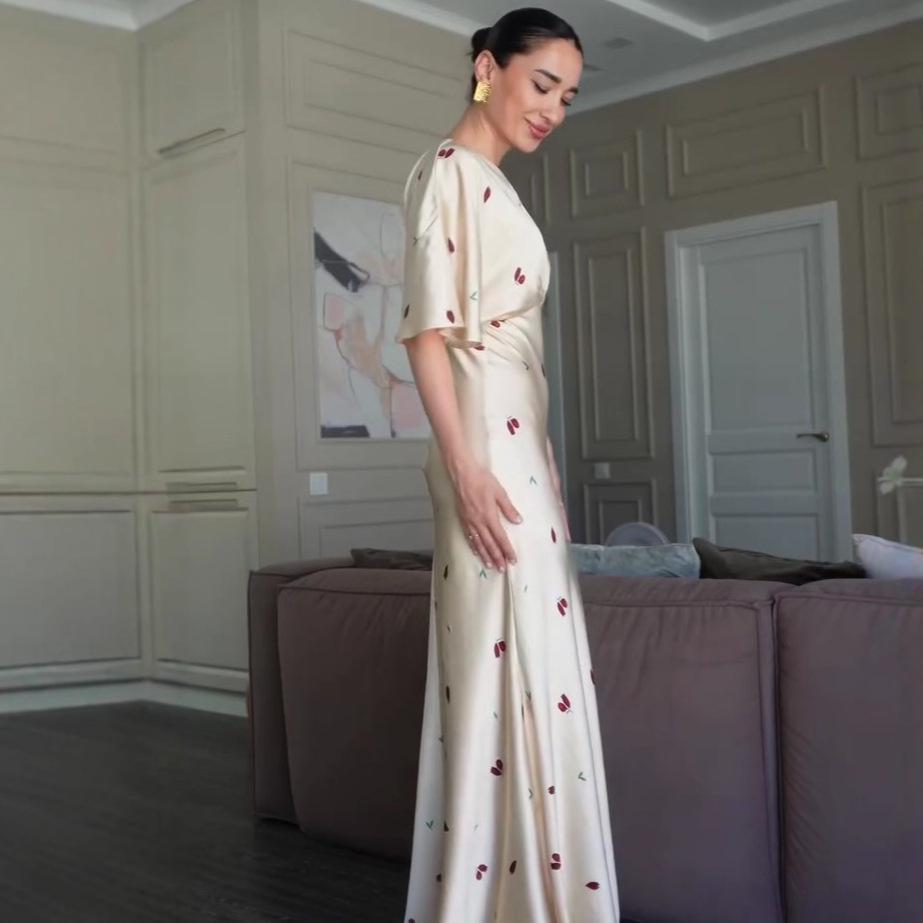 2025 Summer V-Neck High Waist Slimming Dress - European & American Women's Casual Fashion