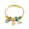 316L Stainless Steel Beaded Crystal Micro Set Zircon Multiple Love Shell Small Pendant Women's Bracelet Bangle