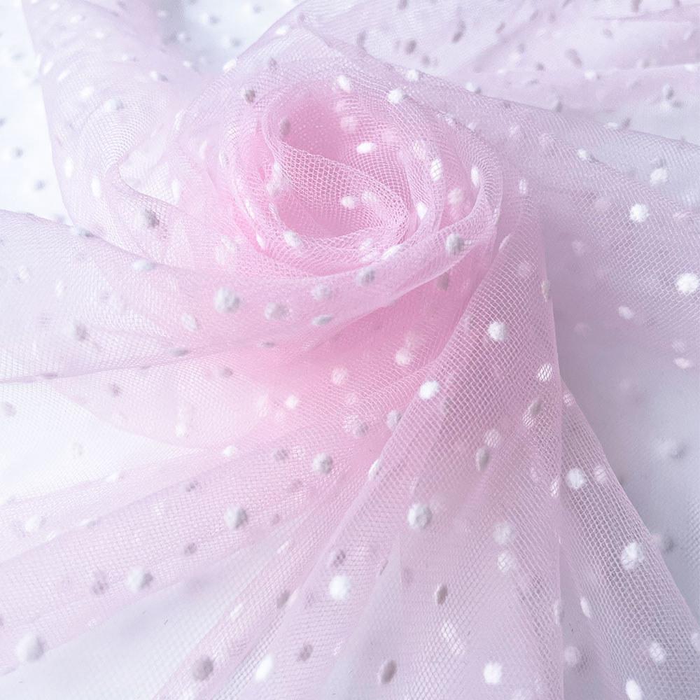 90x155cm Flocked Dot Mesh Tulle Fabric High Elastic DIY Girl Summer Dress Shirt Evening Gown Headwear Materials Party Decorative