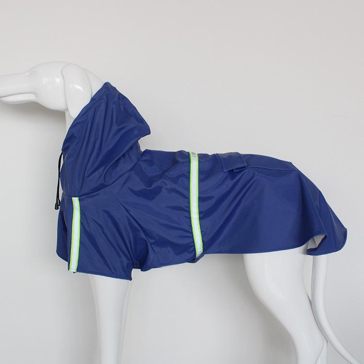 Large Dog Hooded Raincoat with Reflective Strips - Windproof & Waterproof