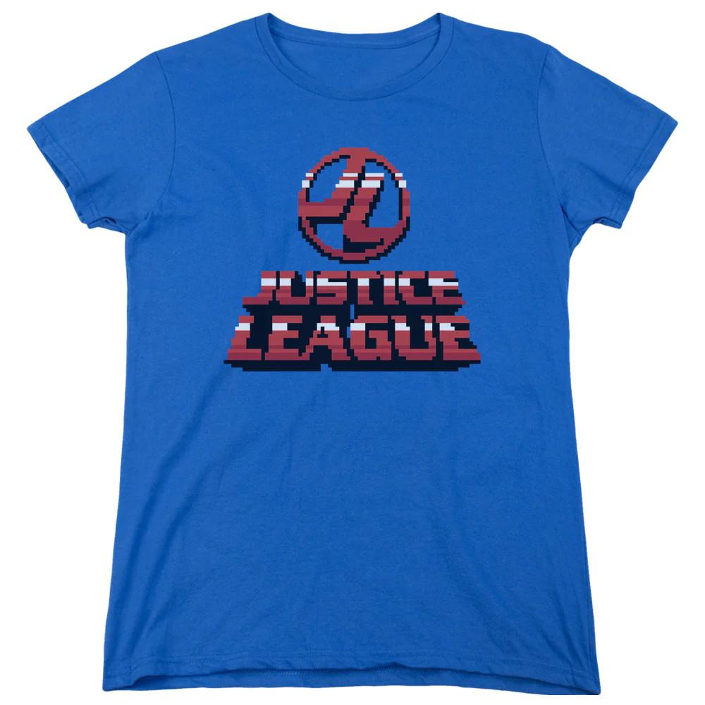 

Justice League 8 Bit Justice League Womens T Shirt Royal Blue L