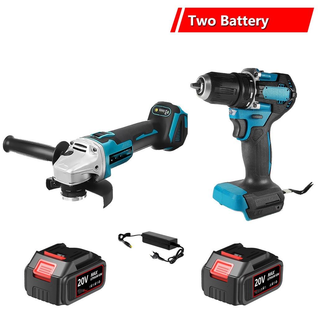 2 SET/ 3 SET/ 4 SET/ 6 SET Household Rechargeable Power Tool Combination With Two Battery Brushless Cordless Tool Sets Portable Electric Combo Kits