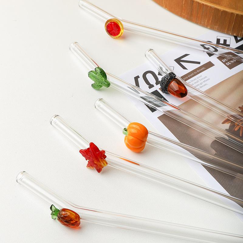 Flexible Glass Straw Set, Includes Cleaning Brush, Ideal For Milkshakes & Sodas, Perfect Gift For Birthdays & Weddings