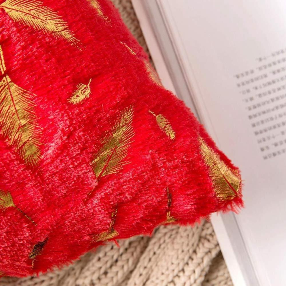 Decorative Bed Plush Soft Feather Cushion Cover Throw Pillow Cover Home Decoration Pillowcase