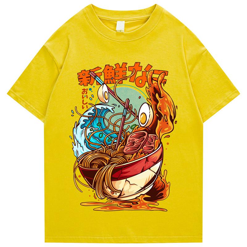 Japan Harajuku Dragon Noodle Unisexs Hip Hop T Shirt Monster T Shirt Streetwear Summer Top Tee Cotton T Shirt Hiphop T Shirt Unisex