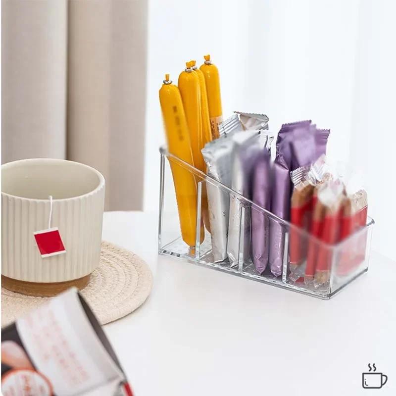 4Grids Desktop Organizer Remote Control Phone And Tv Holder Desk Storage Box Cosmetics Brush Storage Holder Organizations