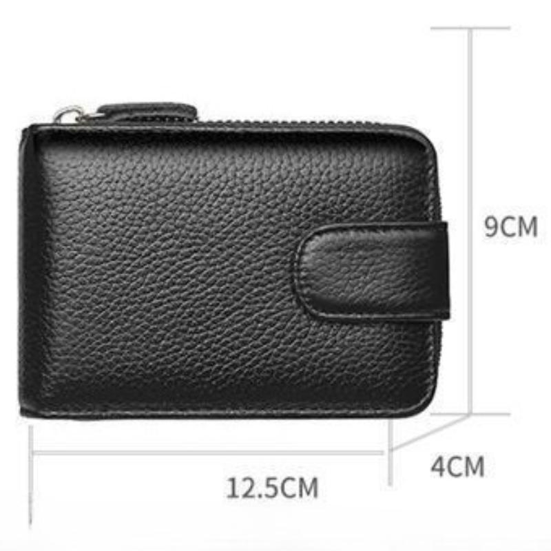 Genuine Leather Card Case Zipper Wallet Women Multifunctional Large Capacity Credit Card Holder