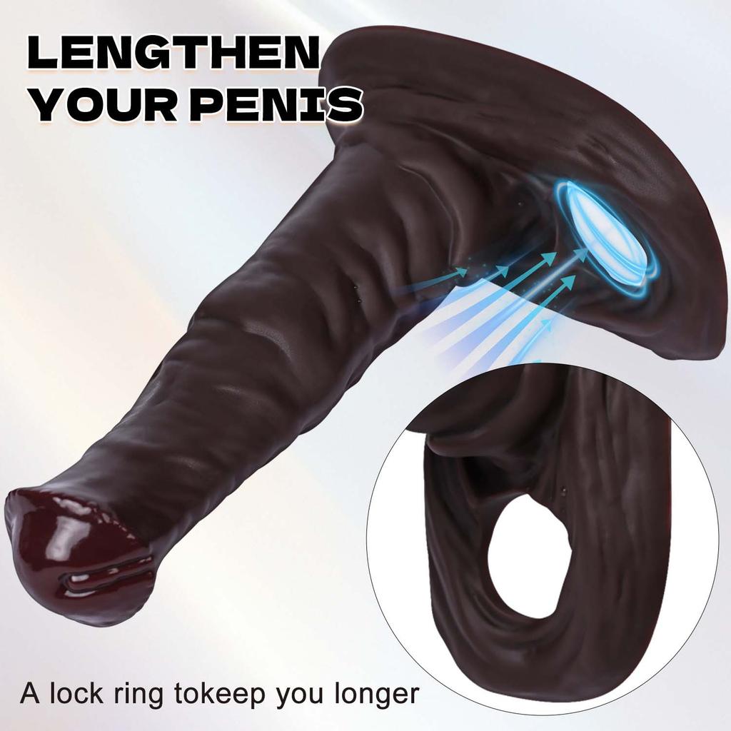 Simulated Animal Horse Penis Set Silicone Soft Skin Cover Men's Wearing Extended Time Sexual Products Adult Sex Toys