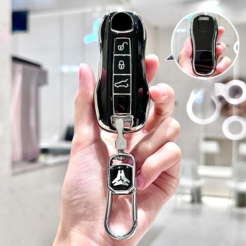 For Porsche Cayenne Macan Panamera 971 - Fits 4 Gts Turbo 4S Tpu Car Key Fob Case Keyless Protective Shell Keychain Accessories