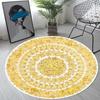 Nordic Retro Gold Printed Round Sponge Carpet Living Room Bedroom Mat Home Bathroom Non-slip Floor Mats Decoration