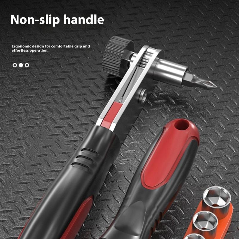 Double Direction Ratcheting Socket Spanner Tool Kit Ergonomic Grip Compact Design Fit For Tight Space Maintenance Tasks