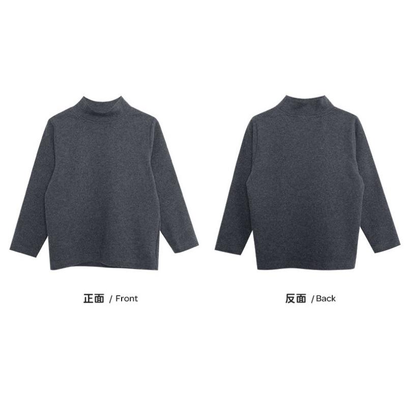 Kids Boys Solid Half Turtleneck Long Sleeve Warm Winter Inner Base Shirt