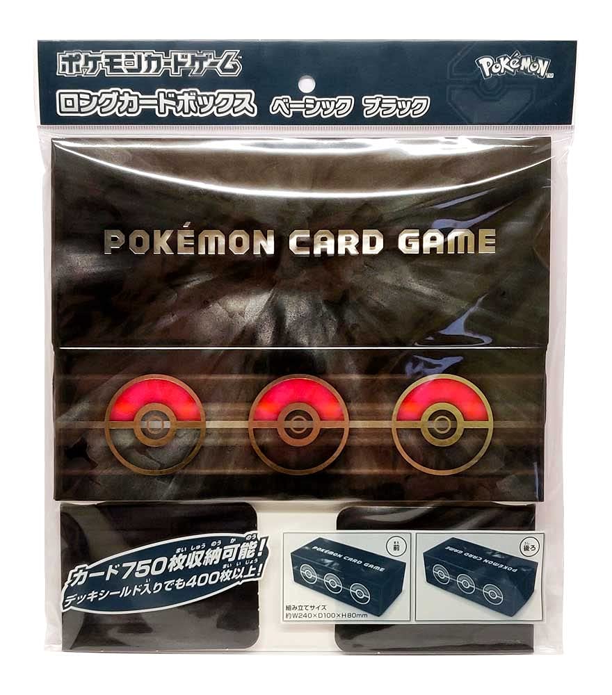 

Коробка для довгих карток Pokemon Card Game Базова Чорна чорний
