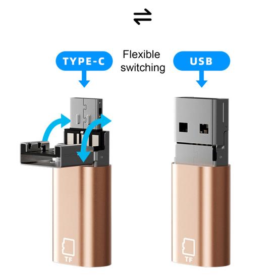 Smart 2-in-1 USB Reader Type-C Card Compact High-speed Size Portable No Driver Required Universal