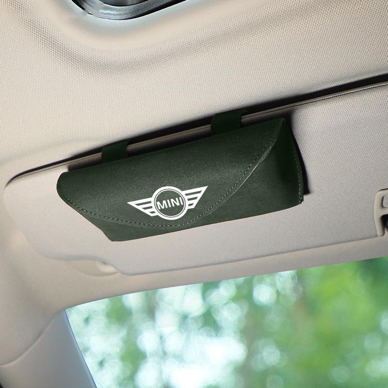 Car Glasses Sun Visor Box Auto Sunglasses Clip Card Accessories For Bmw Mini Countryman Cooper One 2023 2024 Remote Accessories cv96