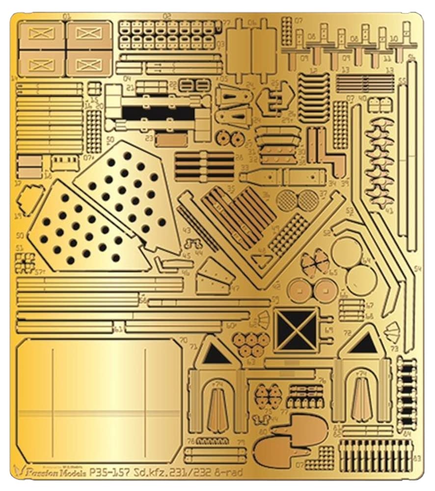 Passion Models Heavy Armored Vehicle Etching Parts Set for Plastic Models 1/35 Sd.kfz.231/232 8-Wheeled P35-157