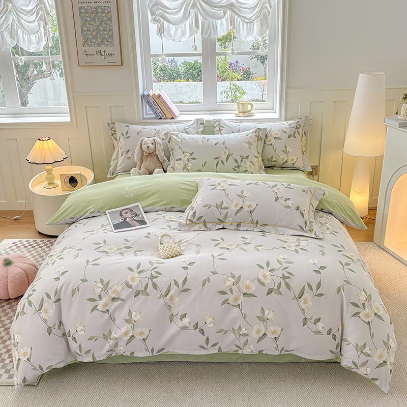 100%Cotton Duvet Cover Sets Panda Printed Comforter Cover with Pillowcase Cartoon Style Pure Cotton Housse De Couette 1.5m 4pcs 2x2.3&set