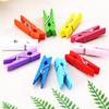 Mini Cartoon Wooden Clips with Hemp Rope, Natural and Colorful Spray-Painted, 3.5*0.7