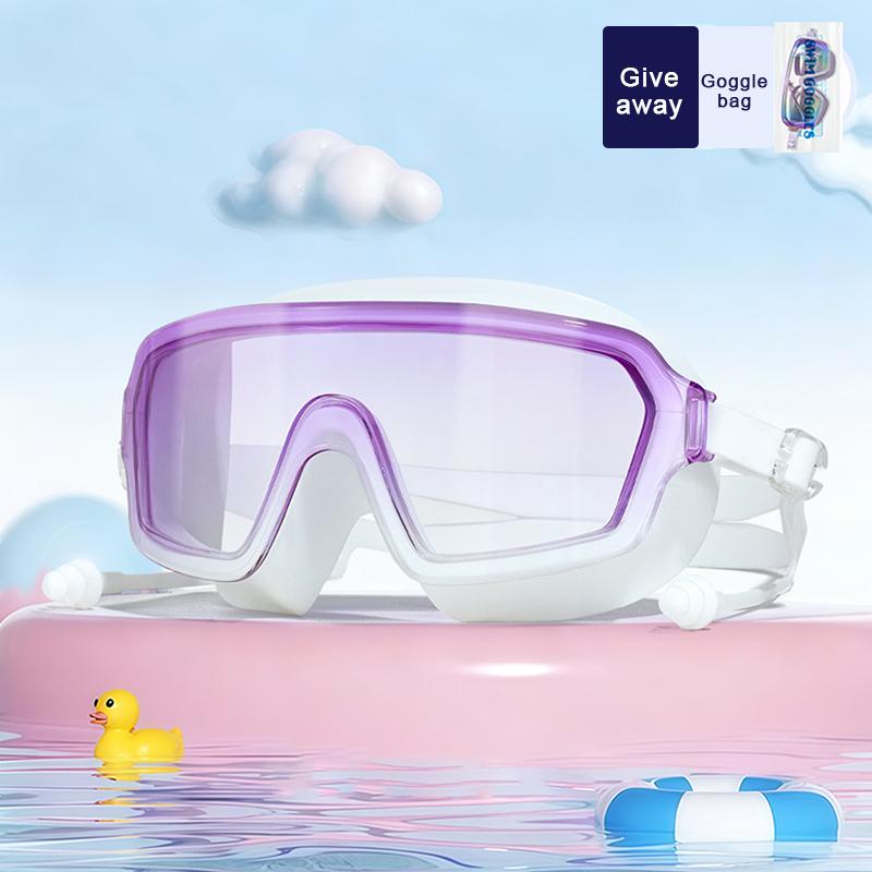 Outdoor Schwimmbrille Anti-Beschlag Weites Sichtfeld Tauchen Schwimmbrille Mit Ohrstöpseln Für Kinder's Wasserdichtes Tauchen Schwimmbrille