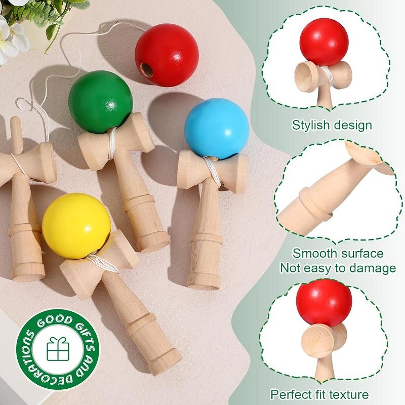 Wooden Toy Professional Skillful Juggling Ball Catch Ball in Cup Traditional Game Hand Eye Coordination Education  For Children