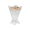 Arabic Style Glass Incense Burner Nordic Ironwork Clear Engraved Square Incense Holder Ornament Four-Corner Design